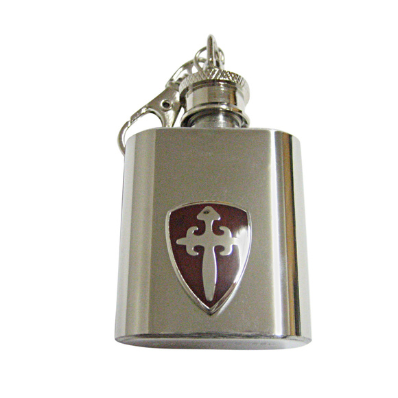 Brown Medieval Shield Keychain Flask - Picture 1 of 1